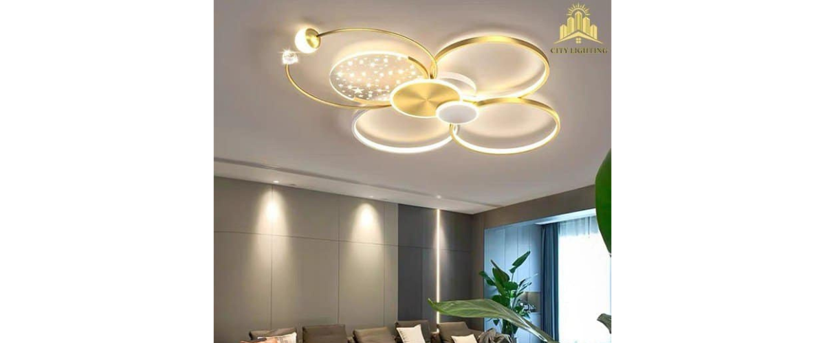 Mẫu đ&egrave;n led trang tr&iacute; nh&agrave; ấn tượng - Đ&egrave;n ốp trần Led